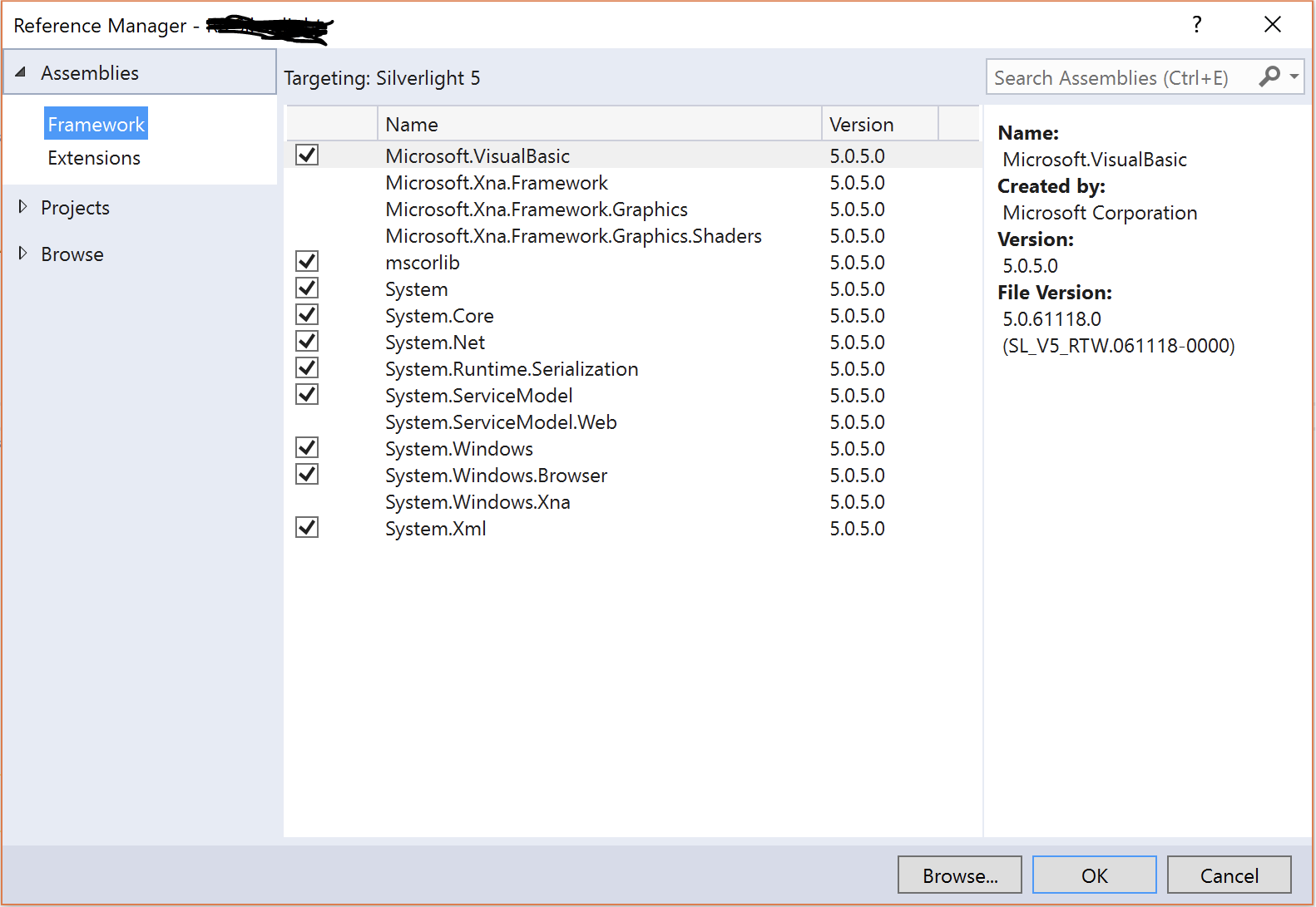 Add Reference VS2015