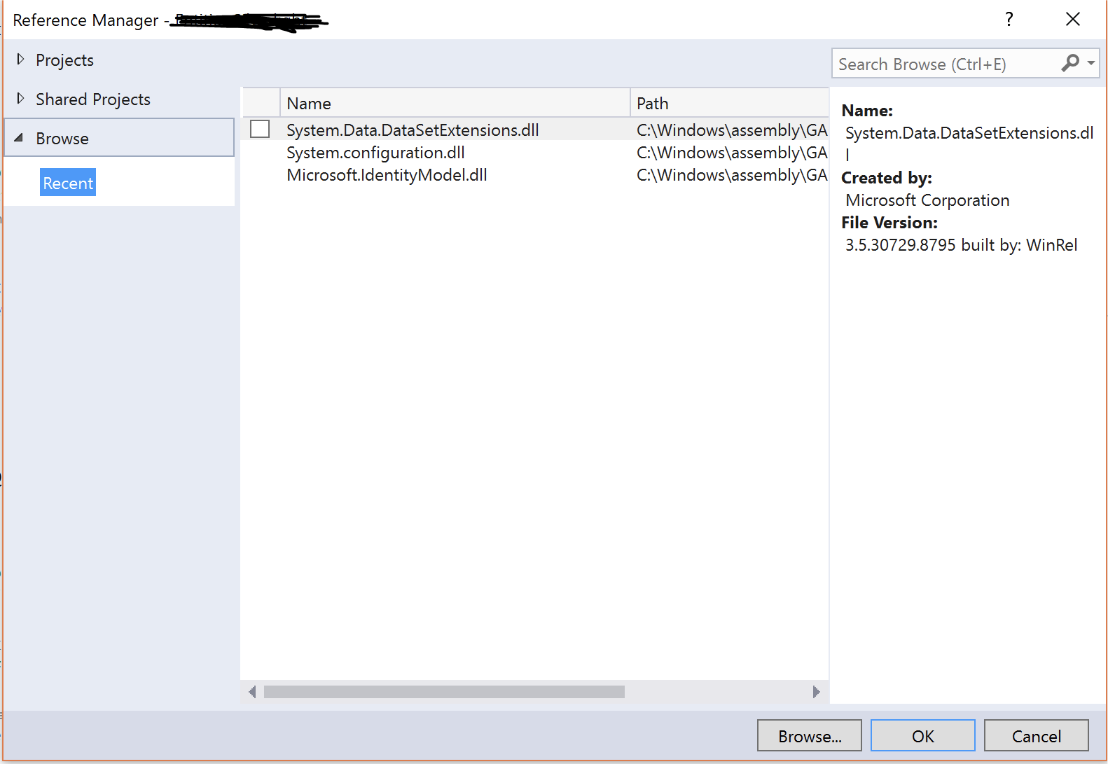 Add Reference VS2017