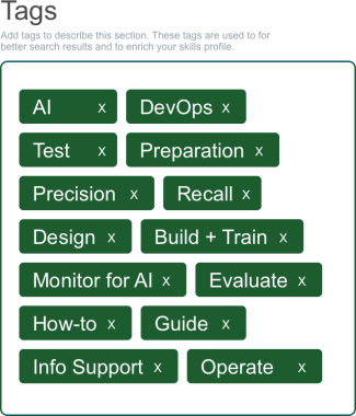 First UI Design with lots of recommended tags from our machine learning model